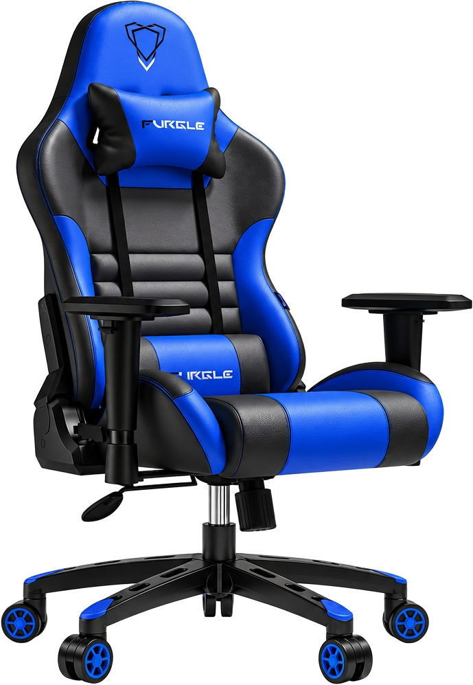 FURGLE ergonomic gaming chair in black and blue — on promo